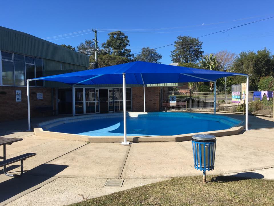 Custom shade sails installed at a Port Macquarie property by North Coast Shade